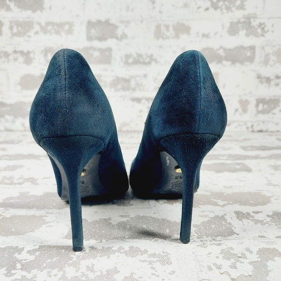 Charles David Blue Fine Suede Leather Pointy Toe High Heels O753 - Picture 6 of 13
